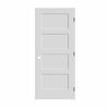 Codel Doors 24" x 80" x 1-3/8" Primed 4-Panel Equal Panel Interior Shaker 4-9/16" LH Prehung Door w/Mtt Blk Hngs 2068pri8444LH10B4916